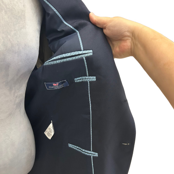 Vineyard Vines by Shep & Ian Boathouse Performance Wool Navy Blazer Size 44L - Picture 10 of 15